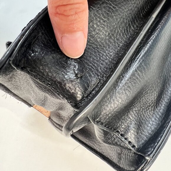 Foly + Corinna Skyline Bandit Drop Lock Top Handle Black Spike Studded Bag Punk - Picture 14 of 14